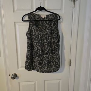 Michael Kors Black and White Sleeveless Blouse